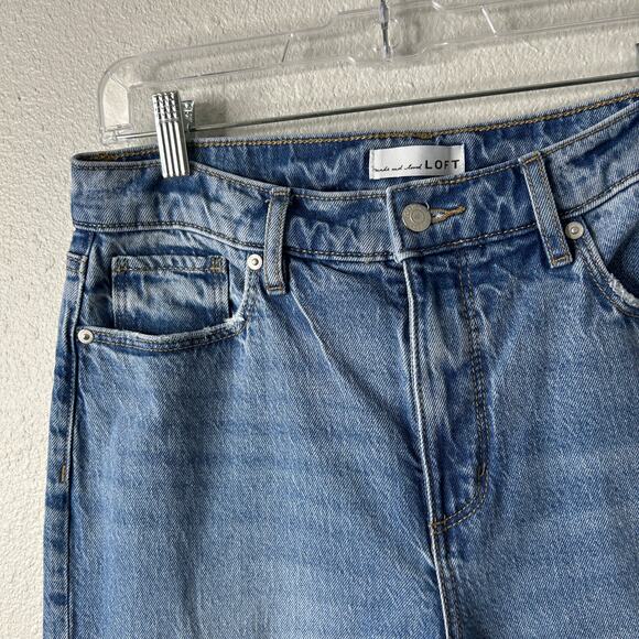 LOFT Petite High Rise Wide Leg Jeans Bright Mid Indigo Wash 28/6 - Picture 5 of 12